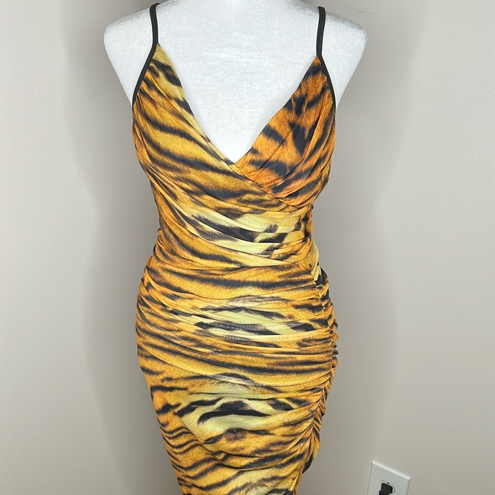 RARE FASHION NOVA x MEGAN THEE STALLION BRAND NEW TIGER PRINT DRESS